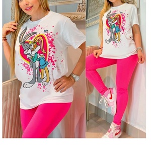 Nouveauté - T-shirt à manches courtes pour femmes, taille plus, imprimé personnalisé, mode estivale, imprimé de dessins animés, expert de BD - Product Image 2