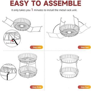 Cesta de Almacenamiento Apilable de Alambre Metálico, Contenedor Organizador Espacioso para Estante de Despensa del Hogar - Product Image 5