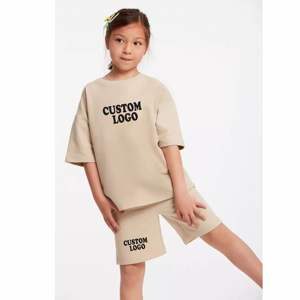 ฤดูร้อนใหม่เด็กชายเด็กหญิงเสื้อยืดแขนสั้นกางเกงขาสั้นชุดสองชิ้นชุดเด็กผ้าฝ้ายผสมเสื้อยืด + กางเกงขาสั้นชุดคอมโบ - Product Image 4