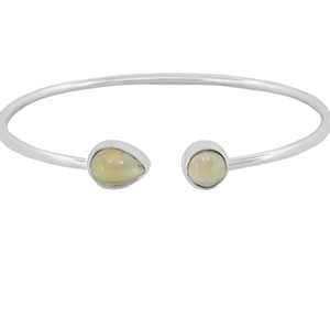 สร้อยข้อมือเงินแท้ 925 คุณภาพสูง ดีไซน์ทันสมัย ปรับขนาดได้ ประดับโอปอลเอธิโอเปียทรงลูกแพร์ ฝังแบบเบเซล งานแฮนด์เมด สำหรับทุกเพศ - Product Image 3