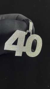 Pendentif en argent 925 avec lettres/chiffres/noms/logos personnalisés, style Hip-Hop, serti de moissanite VVS glacée, certifié luxe, pour rappeurs - Product Image 5