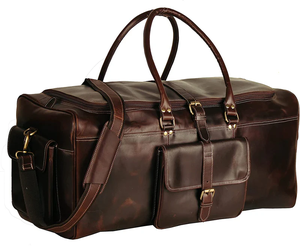Sac de voyage en cuir de chèvre véritable personnalisé, vintage, élégant, fait main, avec fermeture à glissière - Product Image 1