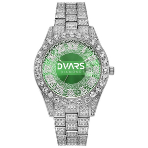 Reloj de Cuarzo Hip Hop para Hombre, Correa de Acero Premium, Esfera con Números Romanos, Reloj de Pulsera Masculino de Lujo, Completamente Incrustado en Cristales - Product Image 4