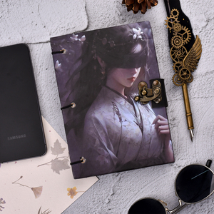 Journal artisanal d'inspiration vintage |   Carnet artistique A5 avec serrure, 100 pages, papier fait main, journal pour écrire, dessiner, cadeau - Product Image 4