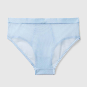 Top Quality Women Mid-Rise Seamless Briefs Solid <b>Light</b> <b>Blue</b> Spandex Nylon Knitted Panties Elegant Style Adult Size - Product Image 3