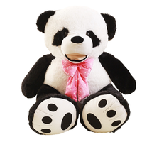 Peluche géante brodée en forme d'ours panda pour enfants, Assurance Commerce, Unisexe, Noir et Blanc, 10 pièces, Coton PP