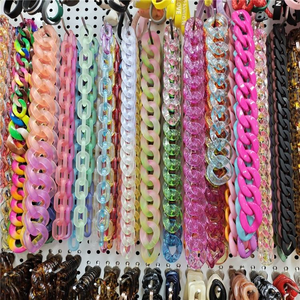 Fashion <b>Retro</b> Handmade Contrast Color Square Resin Acrylic Bead Chain Bag Portable Strap - Product Image 6