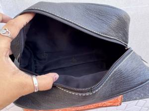 Nuevo organizador de artículos de tocador de cuero mecanizado a mano de gran capacidad de lujo para mujer, bolsas de maquillaje de cuero de vaca cosméticas de viaje con asa - Product Image 6