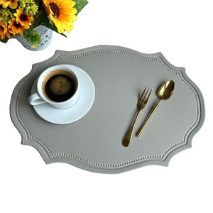 Stylish Customized Faux PU Leather Luxury <b>Wipeable</b> Reusable Handmade 2mm Thick <b>Placemat</b> Festive Events Home Decor Mats Pads - Product Image 6