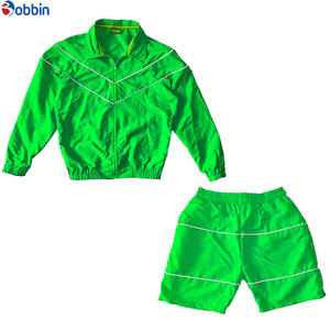 Ensembles coupe-vent unisexes confortables avec logo personnalisé, veste zippée réfléchissante et short de sport en nylon, ensembles de survêtements - Product Image 5