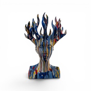 Escultura Moderna de Busto Femenino con Arte Abstracto de Goteo de Resina, Pieza Decorativa de Poliresina para Decoración del Hogar - Product Image 2