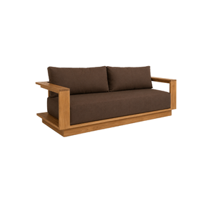Juego de Sofá de Madera Maciza con Cojines Marrones y Mesa de Centro, Muebles Modernos para Sala de Estar, Hogar, Hotel, Cafetería, Salón - Product Image 2