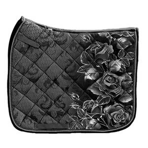 STYLO INTERNATIONAL Customized Black <b>Equestrian</b> Dressage Saddle Pad with Cotton & Leather Materials and Sublimation - Product Image 2