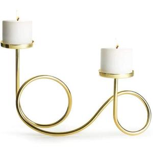 Candelabro de Metal de Lujo con Acabado Dorado Pulido, Adorno Decorativo de Mesa para Decoración Moderna del Hogar y Bodas - Product Image 2