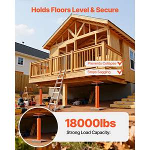 Cric de sol télescopique en acier réglable en hauteur (19-36 pouces) avec capacité de charge maximale de 18 000 lb, modèle D0100X38A82, lot de 2 crics - Product Image 2