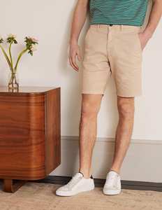 Shorts Bermuda en Coton Beige pour Homme, Taille Mi-Haute, Fermeture Boutonnée, Style Décontracté, Couleur Unie, Tissu Tissé Respirant - Product Image 4