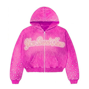 Men’s Oversized Vintage Washed Hoodie with Custom Graphic Print and Embroidered Zipper Detail. - Product Image 4