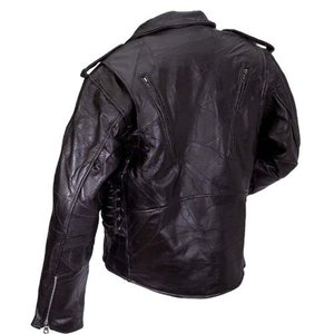 Men's Black Cowhide Leather Biker Style <b>Motorcycle</b> <b>Jacket</b> <b>Summer</b> Windproof Full Sleeve Slim Fit Zipper Closure Quick Dry 2026 - Product Image 3