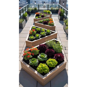 <b>Large</b> Wooden Raised Garden Bed Kit For Vegetables And Flowers Easy Assembly Fir Wood Planter <b>Box</b> Deep Root Outdoor Vegetable - Product Image 2