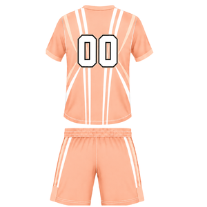 Ensemble short et maillot de rugby blanc pêche à manches courtes et col en V, uniforme d'équipe léger et respirant, kit de sportswear personnalisé - Product Image 2