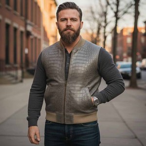 Gilet de moto respirant en cuir véritable pour homme, motif automne, pour costumes - Product Image 1