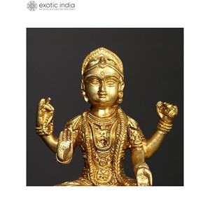 6 pulgadas diosa hindú Bala Ambika estatua de latón Bala Tripurasundari escultura de latón para el hogar, regalos y Templo hecho en La India - Product Image 2