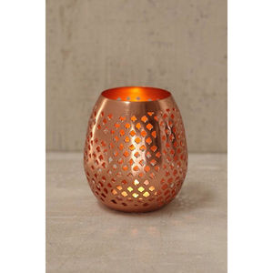 Porte-bougie en cuivre martelé fait main de haute qualité, durable, pour décoration intérieure, centre de table, décoration festive - Product Image 1