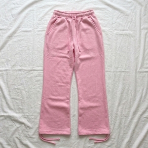 Winter Streetwear High Quality Custom Washed Thick Cropped Tracksuit Double Zip Women's Hoodie Jogger Pants <b>Flared</b> 100% Cotton - Product Image 3