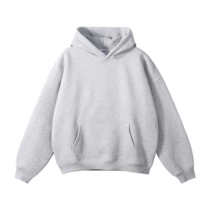 เสื้อฮู้ดโอเวอร์ไซส์ผู้ชาย สีพื้น ผ้าฝ้ายทอ แขนยาว มีกระเป๋า ซิปยาวเต็มตัว สไตล์สตรีทแวร์ สำหรับฤดูหนาว - Product Image 1