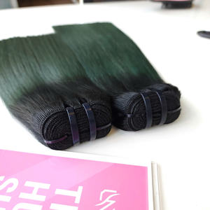 Bonestraight วิกผมคนแท้จากเวียดนาม100% ผมต่อผมสีเขียวเข้มเข้มเข้มมีสองชั้น - Product Image 3