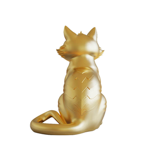 Estatua de Metal de Aluminio Chapada en Oro Personalizada, Estilo Moderno, Trofeo o Mascota para el Hogar o Negocio, Escultura de Gato, Regalo con Forma de Copa de Animal - Product Image 2
