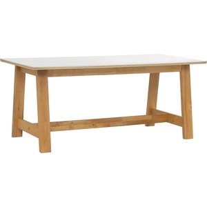 Nordic Modern Rectangular Dining <b>Table</b> with Sintered Stone <b>Top</b> <b>Wood</b> Legs Durable Design for Apartment Home Furniture Seats 6 - Product Image 1