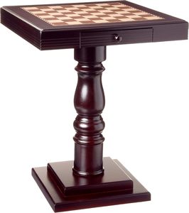 Mesa de Ajedrez de Madera de Lujo |   Mesa de Juego con Base de Pedestal |   Exportación de Muebles para Restaurantes, Hoteles y Cafeterías - Product Image 1