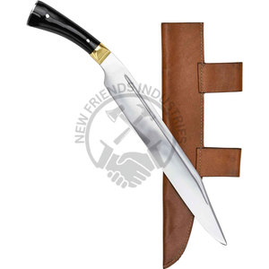 Nouveau couteau Viking Seax forgé à la main en acier à haute teneur en carbone, lame de 16,5 pouces, manche en corne, finition hautement polie, ambidextre, couteau de collection - Product Image 4
