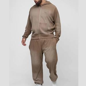PIHA SPORTS Men's Orange Solid 2-In-1 Loose Fit Full <b>Zip</b> Half-<b>zip</b> Casual Sportswear Set Winter Wear Breathable Polyester Fabric - Product Image 5