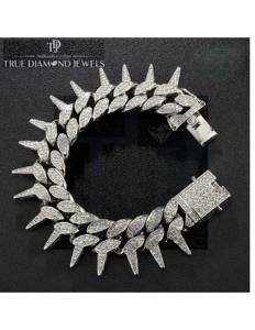 Pulsera Premium Iced Out Hip Hop con Diamantes y Púas, Oro 10K, Oro 14K, Plata 925, con Diamantes VS1 VS2 Color H-I, Joyería de Lujo con Cadena - Product Image 5