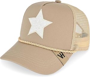 Custom Design Khaki Mesh Breathable Waterproof Trucker Hat Embroidery Patch Adjustable 6-Panel Casual <b>Cap</b> for Adults All Seasons - Product Image 1