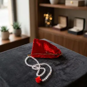 Chapelet de prière traditionnel fait main en quartz cristal Sphatik Mala Japamala pour la remise des diplômes, Diwali, la maison et le bureau - Design Zen Asiatique - Product Image 6