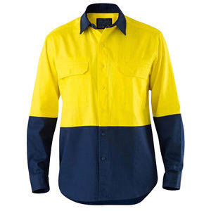 Uniforme de Trabajo de Manga Larga 100% Algodón para Minería, Ropa de Trabajo con Logotipo Personalizado, Ropa de Seguridad Reflectante de Alta Visibilidad para Hombre, Camisa de Trabajo FR - Product Image 1