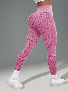Seamless High-Rise <b>Leopard</b> Yoga Pants for Women | Lightweight Polyester Spandex Gym <b>Tights</b> | Trendy Squat-Proof Leggings - Product Image 5