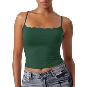Women's Eco-Friendly Breathable Fleece Fabric Tank <b>Top</b> with Chest Wrap Design Ruffles Applique Decorations-Casual Style - Product Image 1
