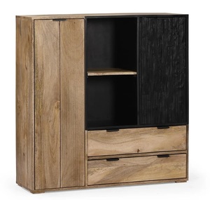 Armoire moderne en bois massif, portes battantes écologiques, design Shaker, meuble de rangement minimaliste pour chambre, salon et salle à manger - Product Image 6