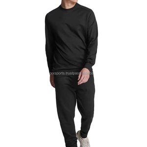 Wholesale Cheap Price Winter High Quality Casual & Street Wear Solid Plain Men Joggers Sweatsuit Tracksuit Set Customized Logo - Product Image 3