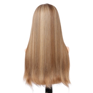 Peluca de Cabello Virgen Chino de Alta Calidad de 20 Pulgadas de Largo con Frente de Encaje Transparente, Peluca Rubia Teñida sin Pegamento para Mujer - Product Image 3