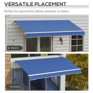 Toldo Retráctil Manual de 12 Pies x 10 Pies para Terrazas Exteriores, Color Azul Oscuro, Diseño Ajustable y Versátil - Product Image 5