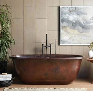 Baignoire Spa Ovale Double Extrémité Moderne Autoportante de Luxe avec Finition Extérieure en Liège - Product Image 6
