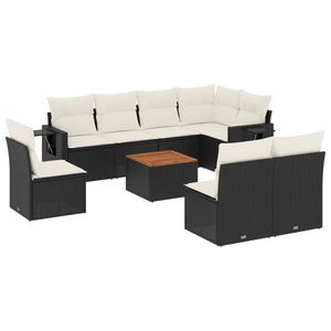 Ensemble de canapés de jardin blanc crème et noir - Product Image 2
