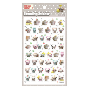 HinaKuu Standing Pose Stickers Clay Friends Korean Character Kids Stationery Kawaii Diary Decoration Bulk Distributor Wholesale - Product Image 1
