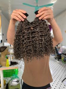 Extensions de cheveux humains bouclés crépus au sel et au poivre vietnamien brut, tissage de cheveux, fournisseur en gros - Product Image 6