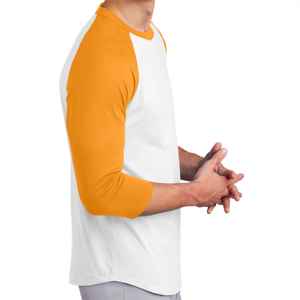 Men's 100% Cotton Crew Neck Raglan Long Sleeve T-<b>Shirt</b> contrast <b>colour</b> Detail with solid Pattern Cotton - Product Image 3